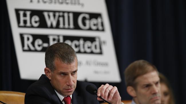 Republican staff lawyer Steve Castor questions William Taylor in the hearing. Picture: AP.