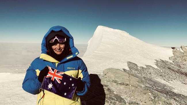 Rebecca Heah on summit of Vinson Massif 4892m, Antarctica Picture: Supplied