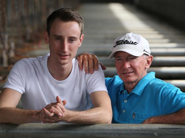 Mick Dittman and his son Luke Dittman talk all things horses while together at the Gold Coast Turf Club. Picture Glenn Hampson