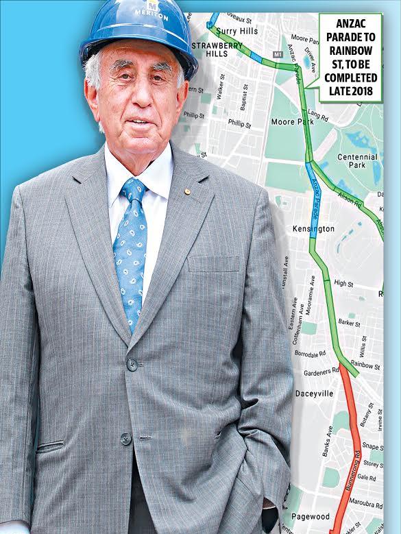 Meriton chairman Harry Triguboff confirmed the offer to extend the light rail.