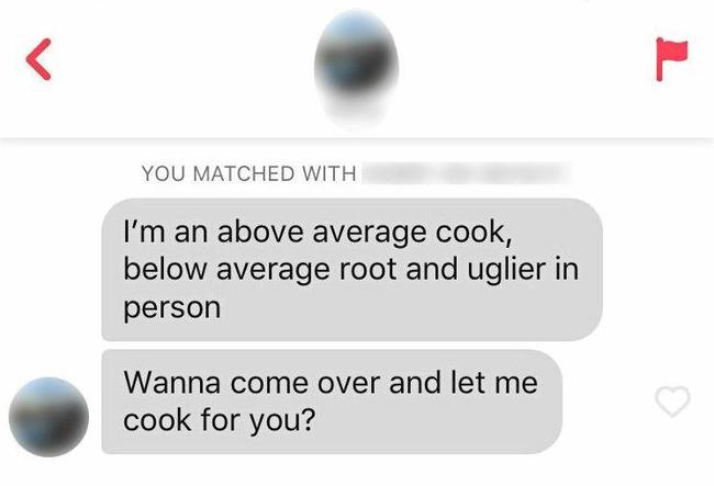 SWIPE LEFT OR RIGHT: Some examples of Tinder correspondence. Picture: Ebony Stansfield