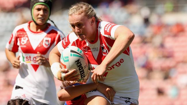 Jaime Chapman on the charge for the Dragons. Picture: Ashley Feder/Getty Images