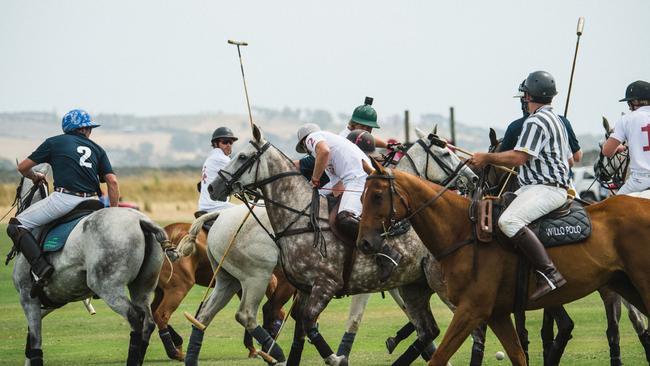 Action at the 2018 Barnbougle Polo in Tasmania.