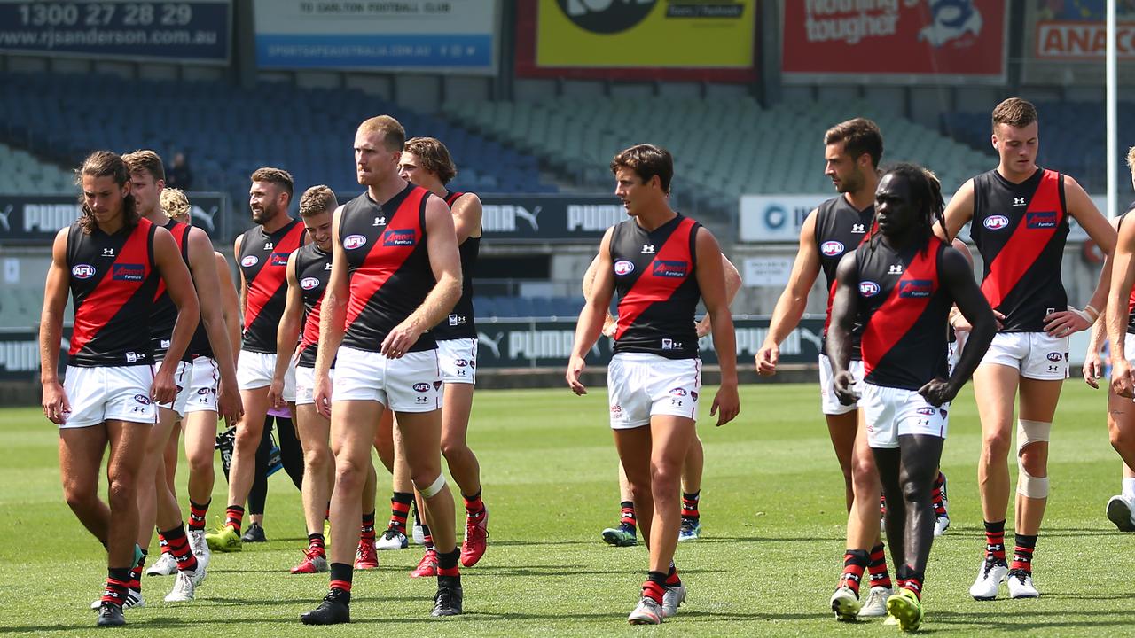 Essendon have shown some promising signs despite losing to Carlton in a practice match (Photo by Mike Owen/Getty Images).