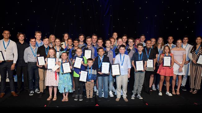 All of the winners at last night’s Local Sports Star gala awards dinner. Picture: Simon Bullard