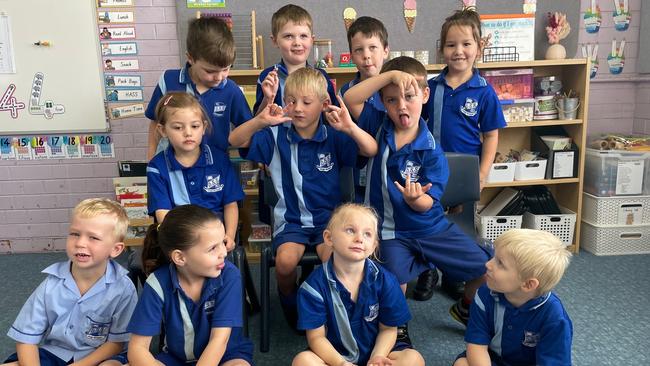 Dalby State School, Prep A 2022. Back row (L-R) Parker, Dylan, Rohan, Violet. Middle (L-R) Indi, Wilson, James. Front row (L-R) Henry, Jaiesha, Kaylee, Yzak Picture: Emily Devon.