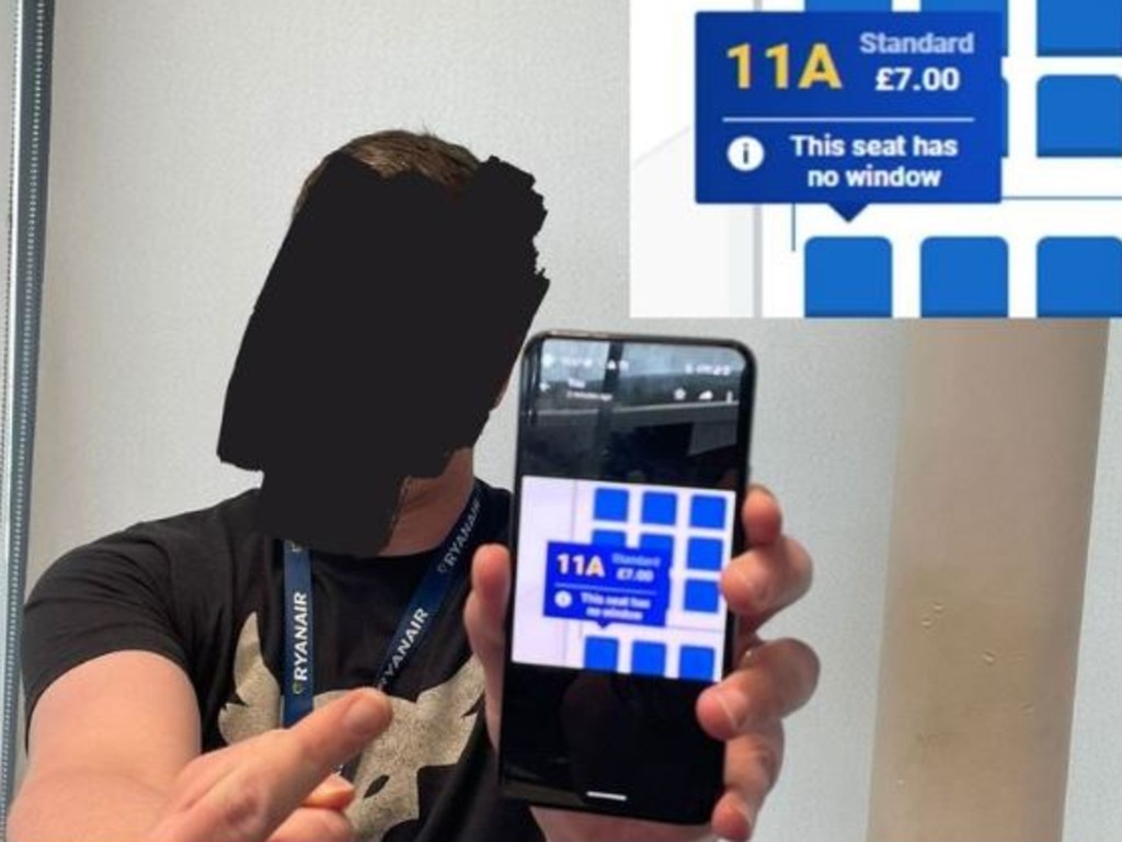 A member of the airline sent her a snarky response, saying, ‘We sell seats, not windows, Paula.’ Picture: Twitter/Ryanair