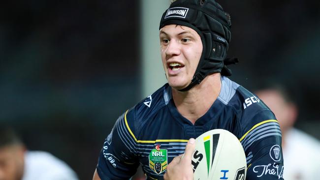 Kalyn Ponga of the Cowboys makes a break.