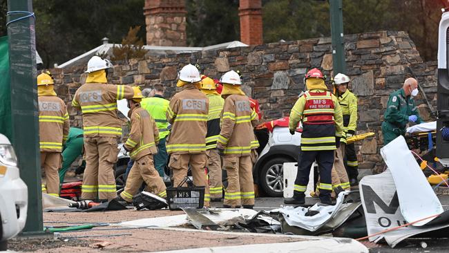 CFS and emergency services at the scene of the freeway crash on Sunday. Picture: Keryn Stevens