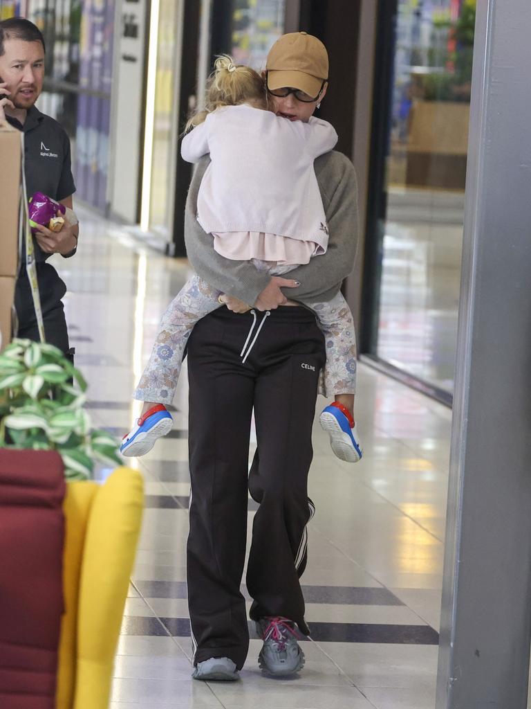 Katy Perry was spotted at a shopping centre in Sydney hours after landing. Picture: Media Mode.