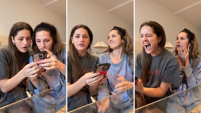 Aussie sisters Renee and Jasmine Hogan took a DNA test that revealed whether they were fraternal or identical twins, and the results have gone viral. Picture: TikTok (reneehoagss)