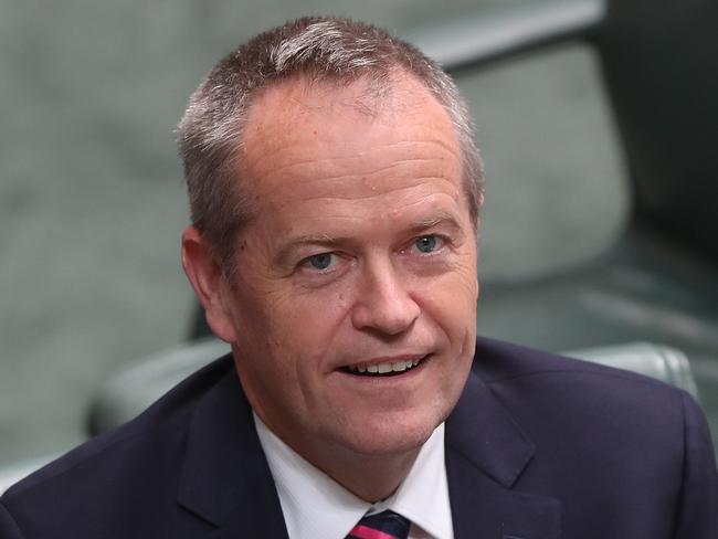 Opposition Leader Bill Shorten in Question Time in the House of Representatives Chamber at Parliament House in Canberra. Picture Kym Smith