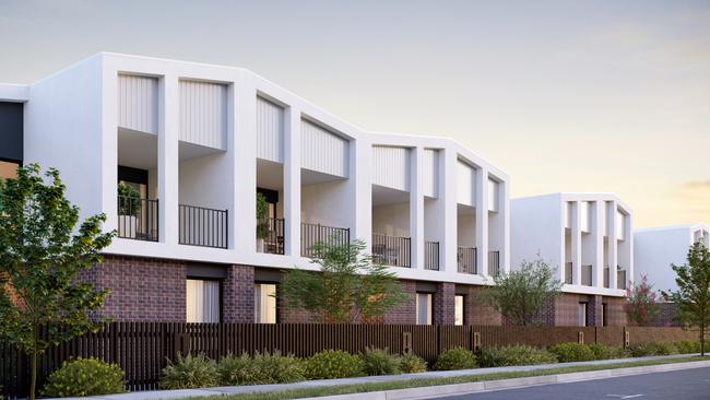 Developer Jinding has partnered with Nostra Homes and McGrath to release the first of 164 townhouses at its Harriott estate at Armstrong Creek.