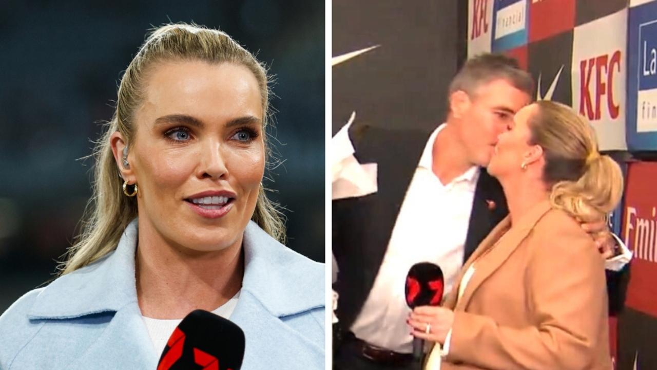 Loved footy figure says goodbye with kiss