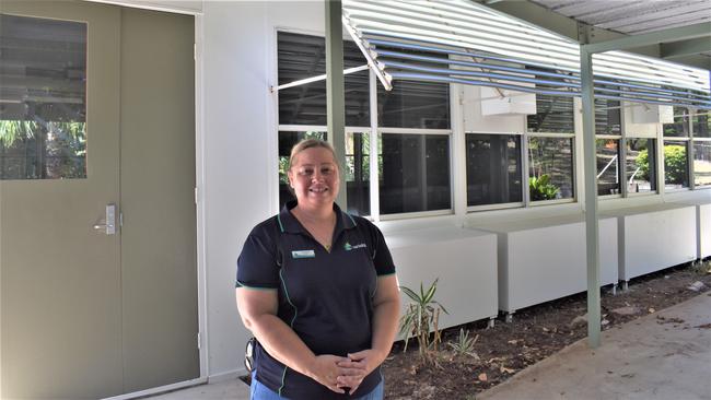 Lyn Harland, principal of Carinity, at Mount Chalmers School.