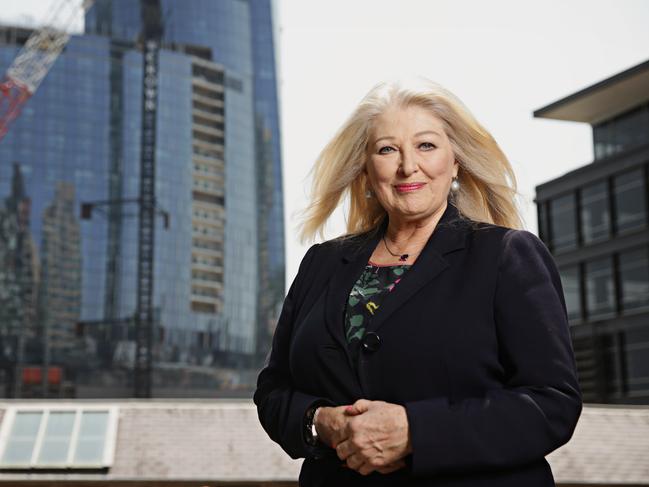 Helen Coonan pose for a photo in front of the Crown Sydney building on the 30th of January 2020. Photographer: Adam Yip