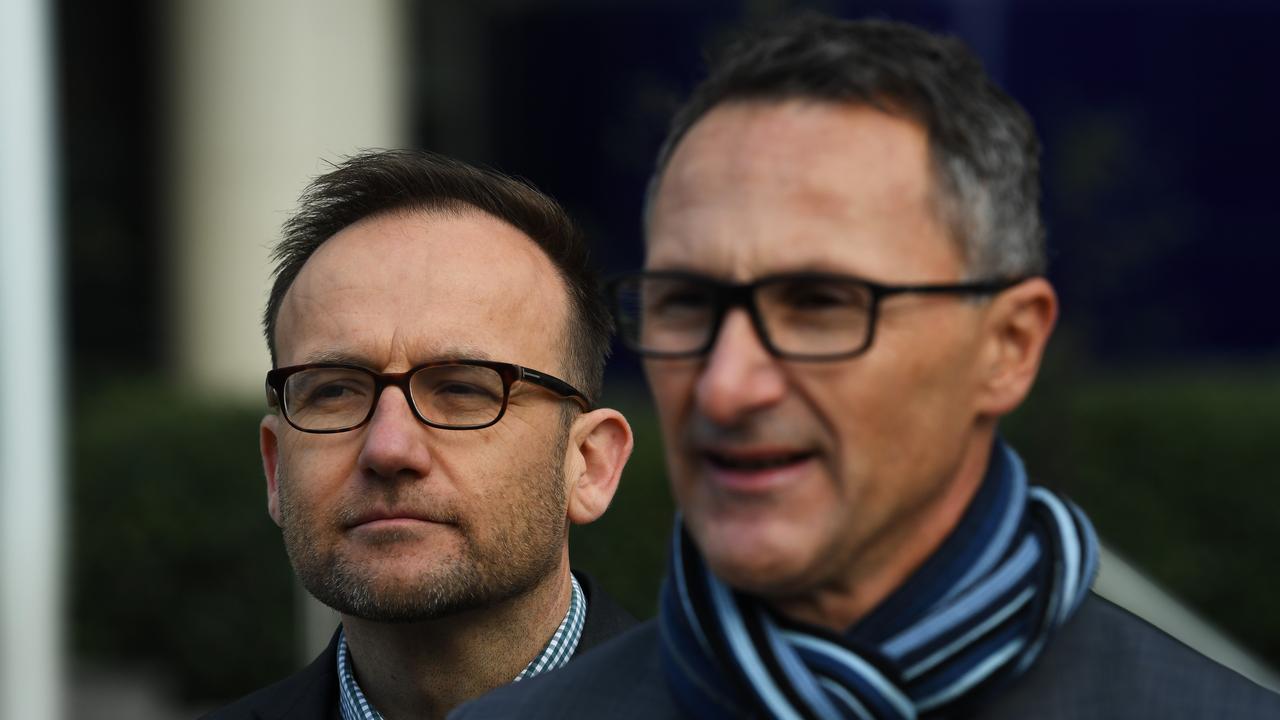 Greens Member for Melbourne Adam Bandt (left) and Australian Greens leader Senator Richard Di Natale.