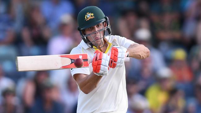 Mitchell Marsh has locked down the No 6 spot in the Australian batting order after his superb innings at the WACA Ground. Picture: AAP