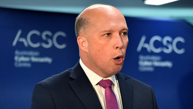 Dutton held the line on the NEG, repeatedly refusing to be drawn into bagging the PM. Picture: AAP/Mick Tsikas