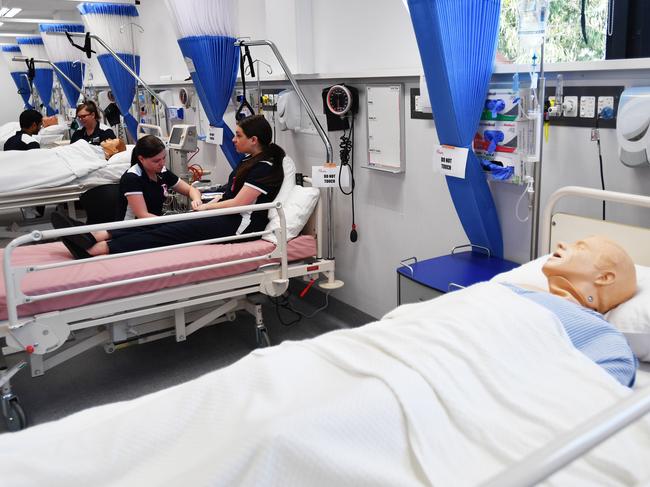 A general view of the new nursing facility at TAFE SA, in Adelaide, Tuesday, May 26, 2020. (AAP Image/David Mariuz) NO ARCHIVING