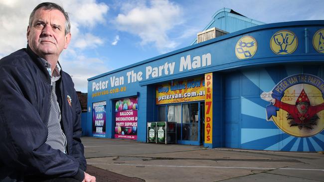 Mark Van, owner of well-known business Peter Van the Party Man, is worried about the future of his business because of the realignment of Springbank Rd at Panorama. Picture: Dean Martin