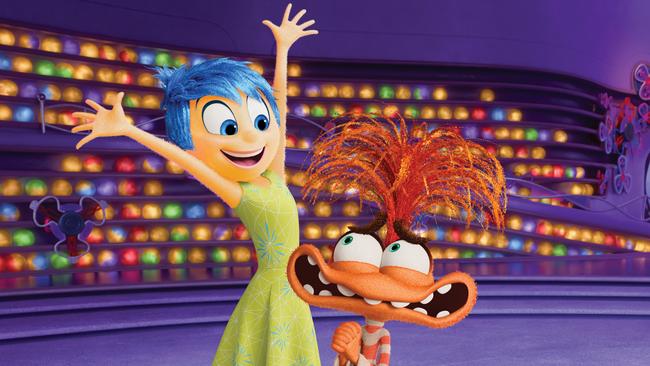 Amy Poehler voiced Joy (left) in the new Disney and Pixar movie Inside Out 2.