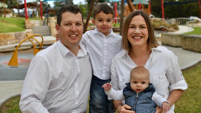 Cessnock nurse Emily Suvaal will seek Labor preselection in the federal seat of Hunter following Joel Fitzgibbon's retirement. pictured with her husband Jay Suvaal, deputy mayor of Cessnock, and her two sons. Picture: supplied