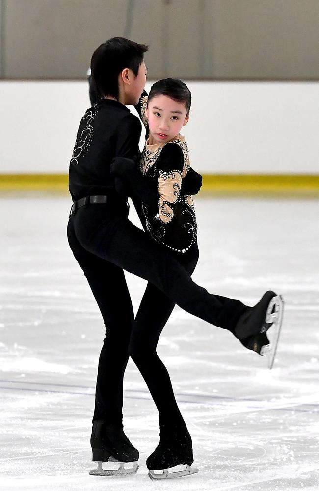 Chanelle Chum and Osckar Chum from WA Australian Figure Skating Championships in Brisbane. Thursday December 1, 2022. Picture, John Gass