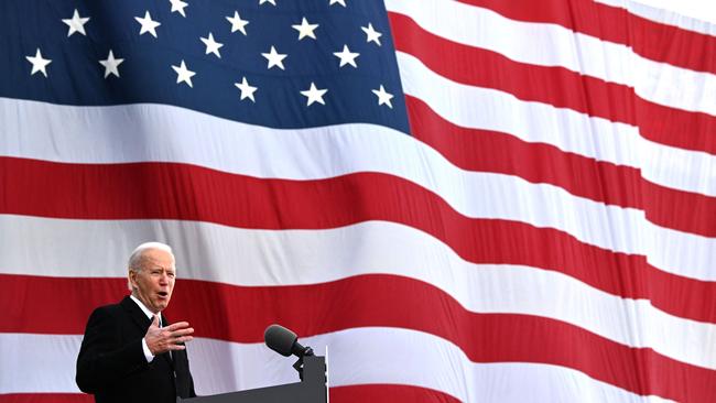 Joe Biden in 2021 in New Castle, Delaware.