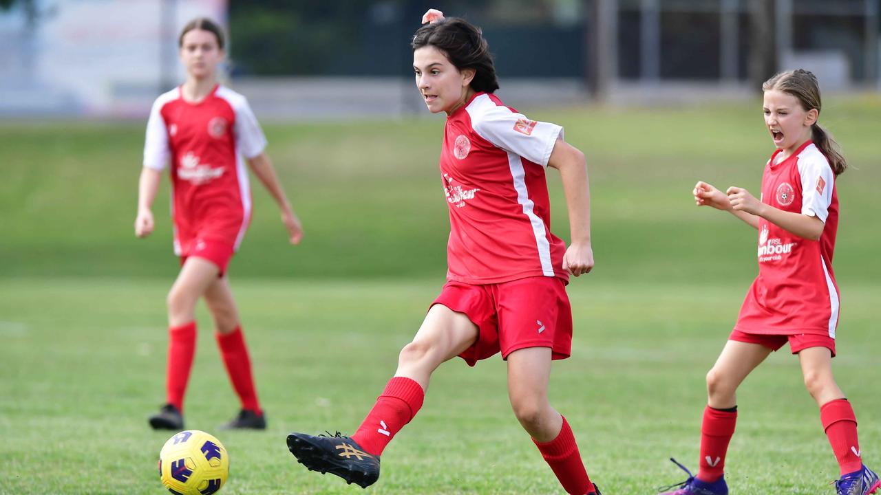 SOCCER: U 13 girls, Woombye V Nambour Yandina United. Picture: Patrick Woods.