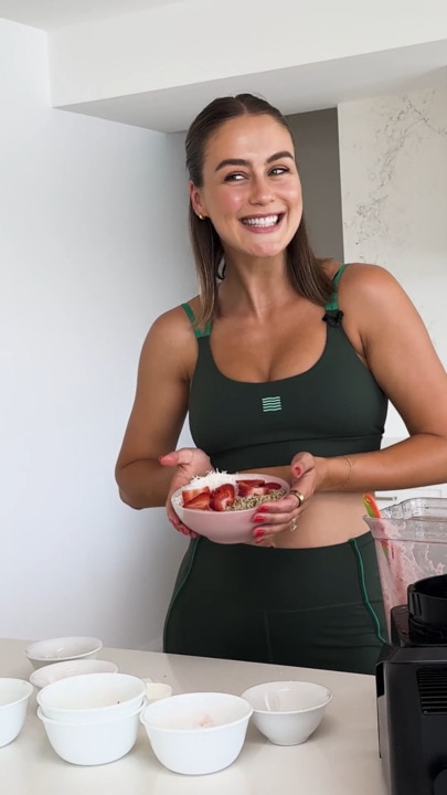 Steph Claire Smith whips up her refreshing Strawberry Smoothie Bowl