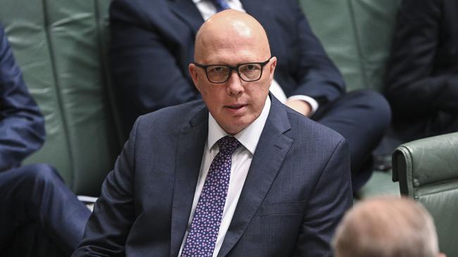 Peter Dutton unleashed on the Prime Minister while he is in the Cook Islands for high-level talks. Picture: NCA NewsWire / Martin Ollman