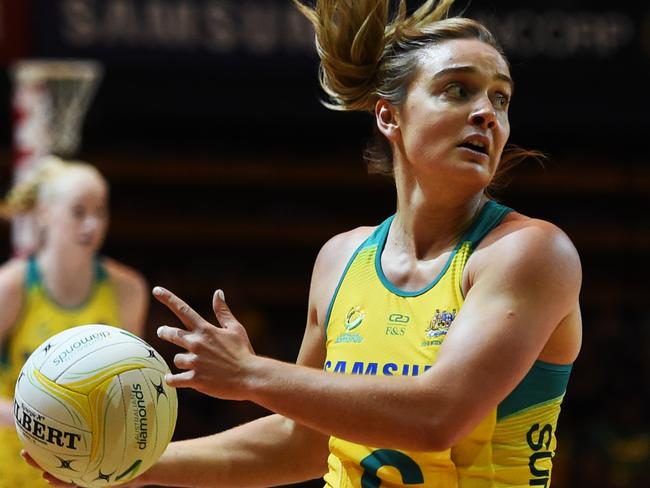 2018 Constellation Cup between the Australian Diamonds v New Zealand Silver Ferns from the Townsville Entertainment & Convention Centre.  Diamonds Liz Watson. Picture: Zak Simmonds