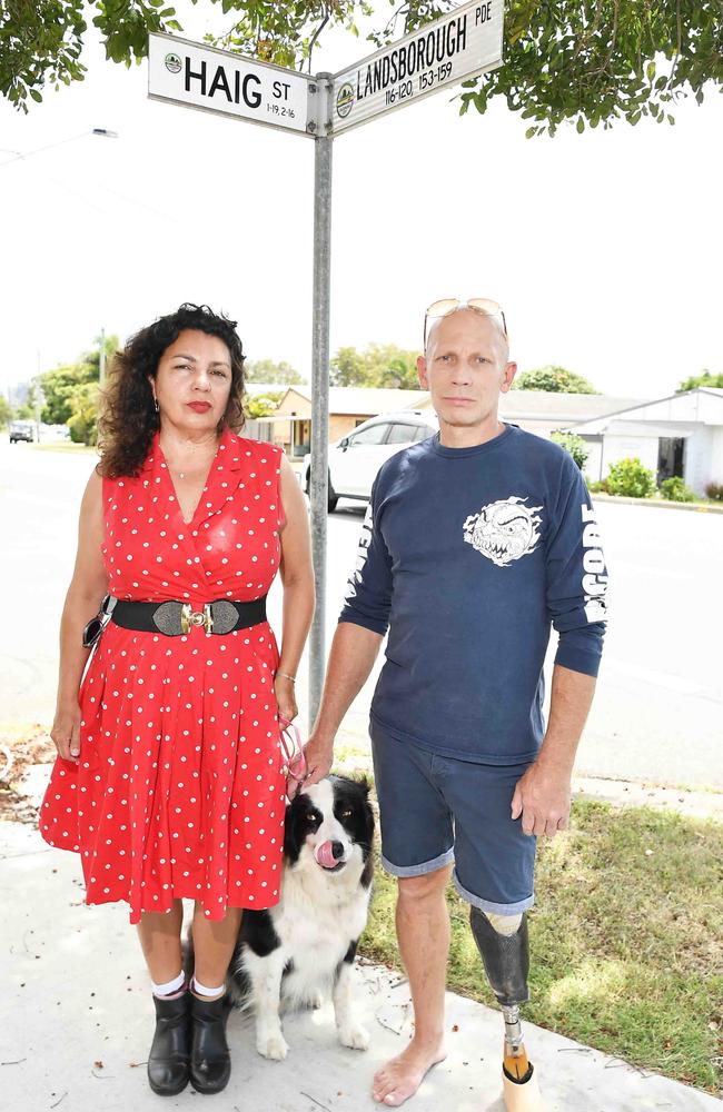 Amanda Manton and Daryl Gregson are worried someone is going to die on the "speedway" of Landsborough Pde where people speed up after the Golden Beach shops.