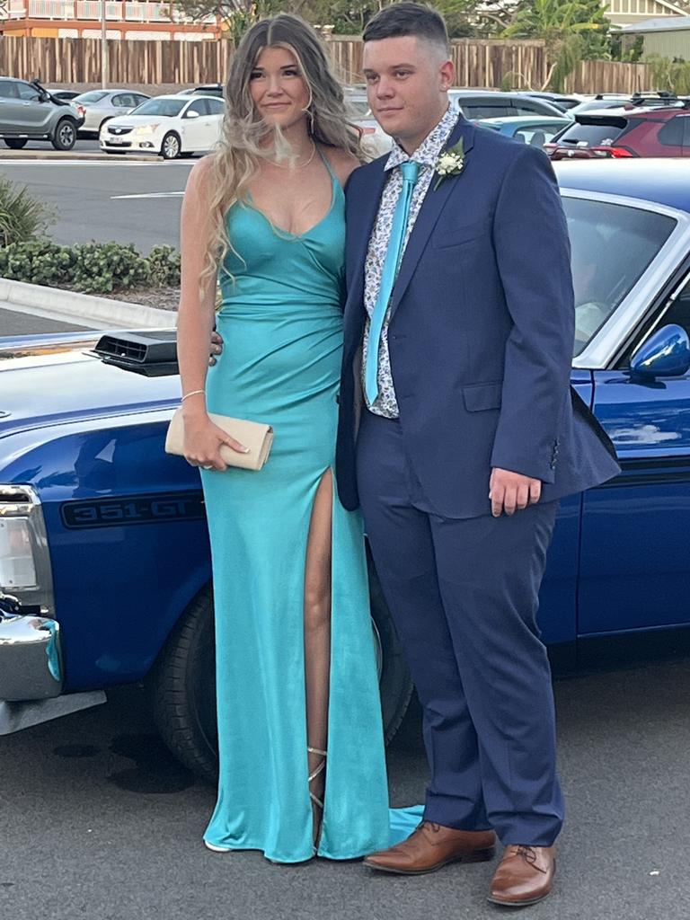 Maddy Godfrey and Trey Behrendorff at the Aldridge State High School formal.