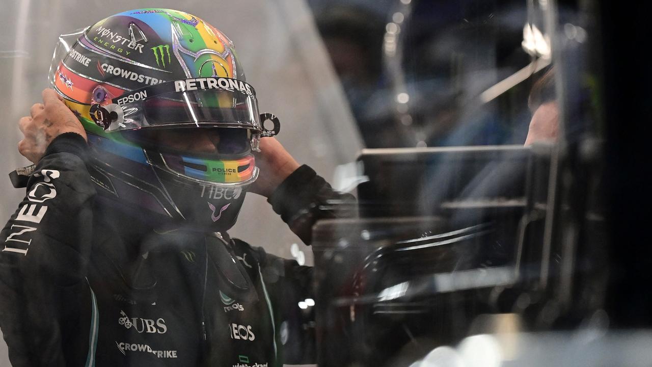 Pembalap Mercedes, Lewis Hamilton, mengincar gelar lain.  (Foto oleh ANDREJ ISAKOVIC / AFP)