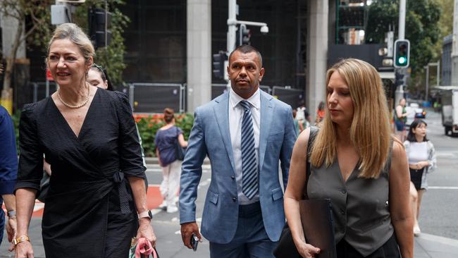 Mr Beale with barrister Margaret Cunneen SC (left) and solicitor Lauren MacDougall. Picture: NCA NewsWire / Nikki Short