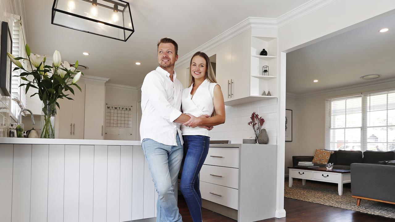 Matthew and Camille Kenny pictured at 1 Sandra Place in Miranda which they are selling via auction. Picture: Sam Ruttyn