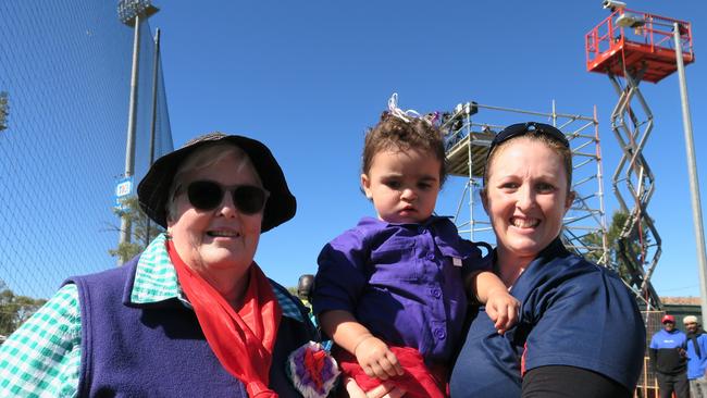 Denise Kirk, Yvette Kirk and Ellie Kirk-Williams. Denise says she flew up from Victoria from the game, while Alice local Yvette says it was a really good day.