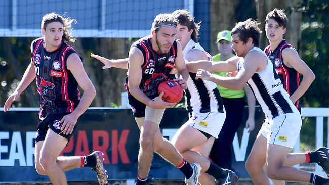 QAFL Aussie Rules colts game Redland-Victoria Point v Sherwood at Victoria Point. Saturday July 9, 2022. Picture, John Gass