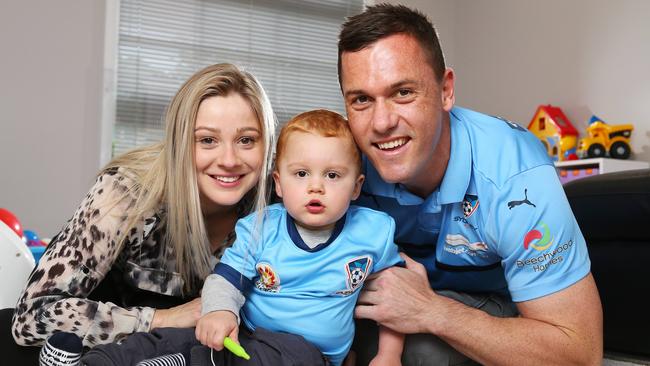 Danny and Kristy Vukovic are enjoying an easier time at home now Harley’s liver transplant is behind him. Picture: Rohan Kelly