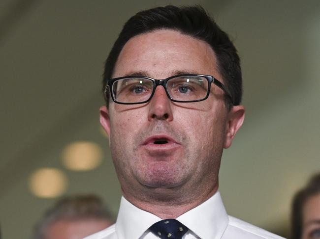 CANBERRA, AUSTRALIA, NewsWire Photos. NOVEMBER 16, 2023: Leader of the Nationals David Littleproud, Senator Bridget McKenzie along with National MPs and Senators hold a press conference at Parliament House in Canberra. Picture: NCA NewsWire / Martin Ollman