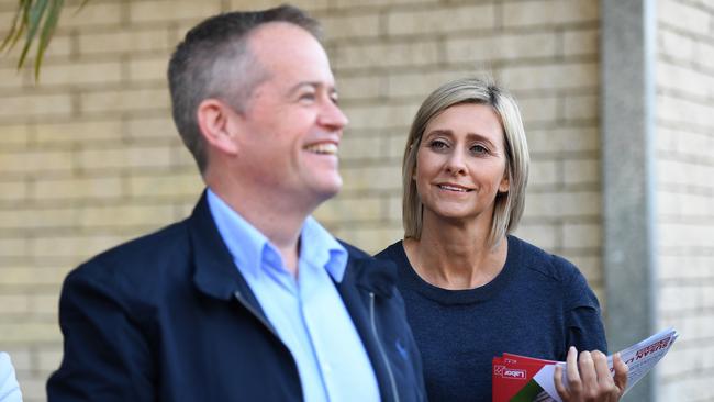 Labor leader Bill Shorten with Susan Lamb in Longman on Super Saturday.