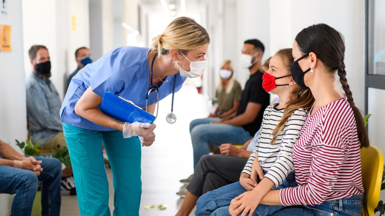 Patients waiting for Covid testing.