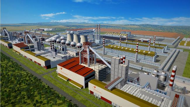 An artist impression of the refinery infrastructure associated with Project Iron Boomerang.