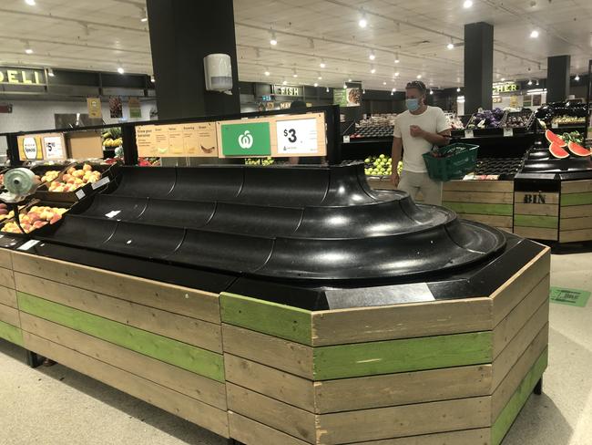 Fresh produce remains in low supply at Woolworths Gasworks. Picture: Shiloh Payne