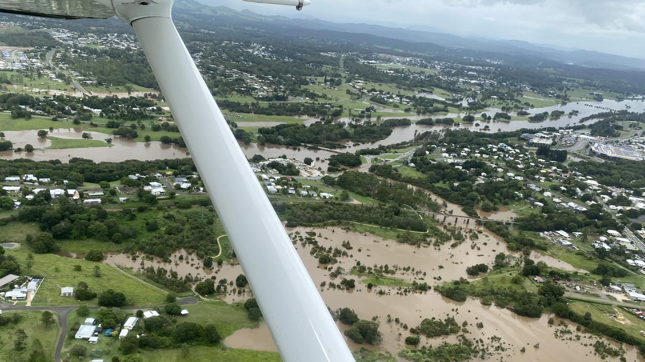 Photos of flooding around Gympie captured by Paul McKeown, chief pilot Wide Bay Air Charter.