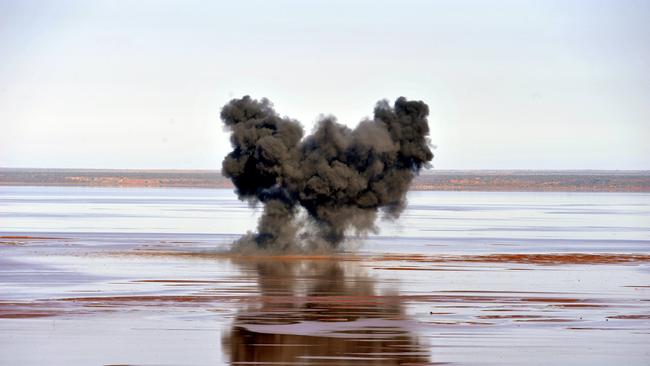 An explosion during testing in the Woomera Prohibited Area.