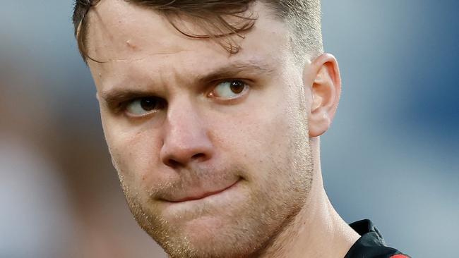 Essendon star defender Jordan Ridley says he is aiming for a return in round 3 or 4 after a minor quad strain during a pre-season match. Picture: Michael Willson / Getty Images