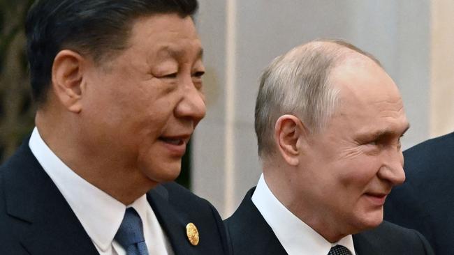 Russia's President Vladimir Putin and Chinese President Xi Jinping during the third Belt and Road Forum for International Cooperation in October in Beijing. Picture: AFP